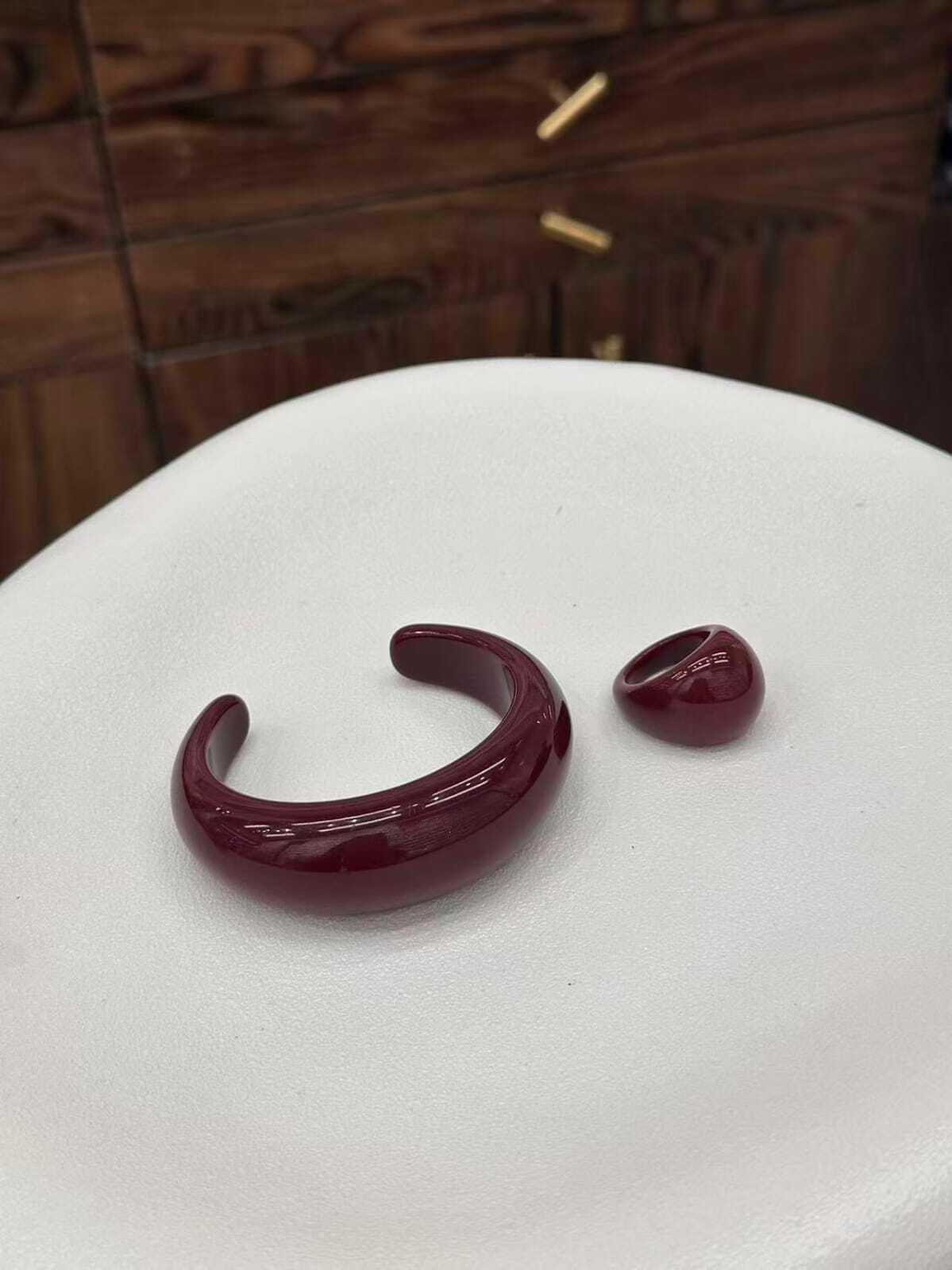 Acrylic Open Bangle Bracelet - Image 2