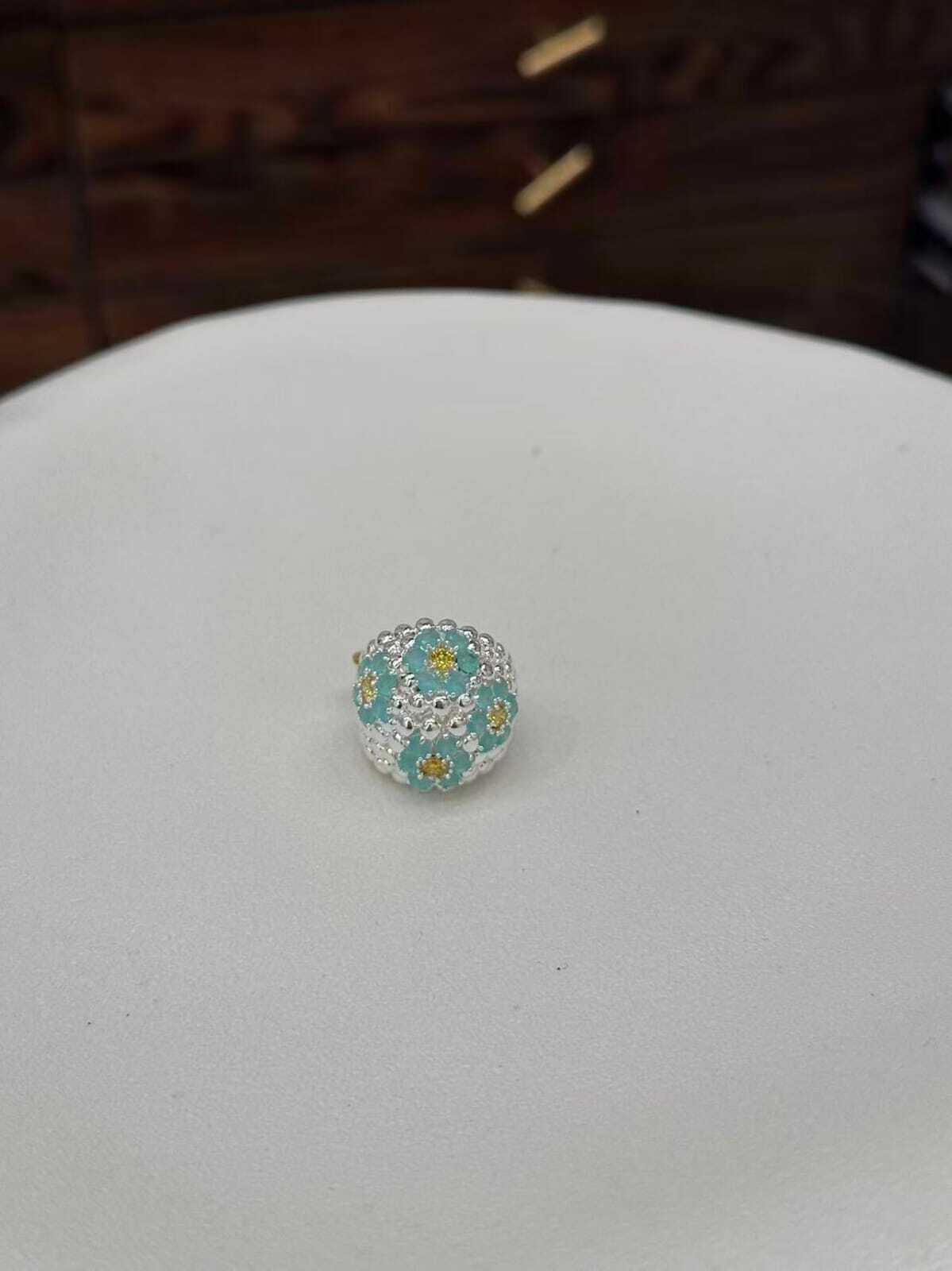 Beaded Floral Stone Ring - Image 2