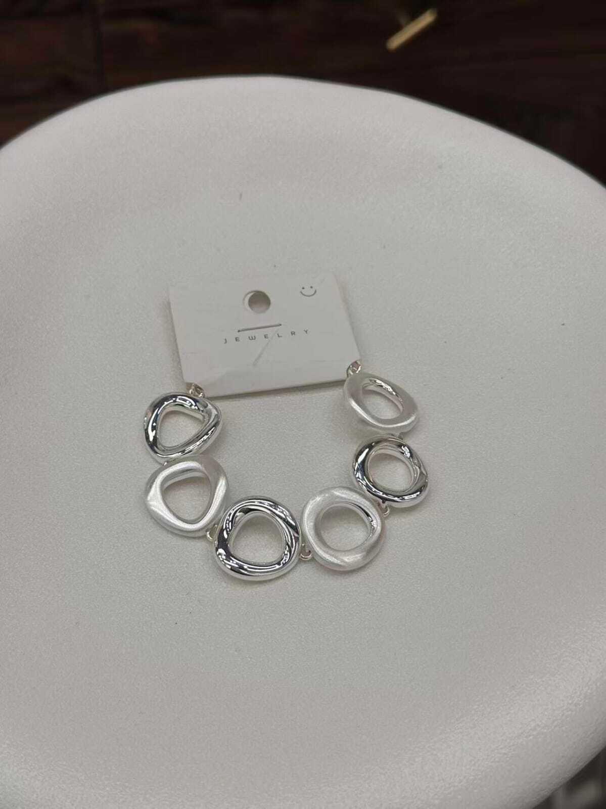 Classic Silver-Tone Bracelet with Oval Links