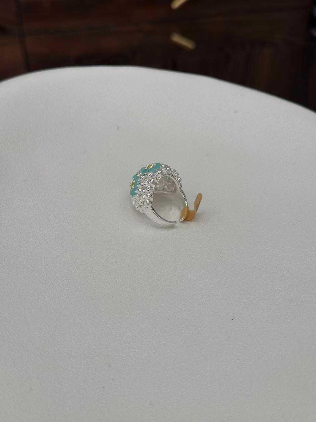 Beaded Floral Stone Ring - Image 4
