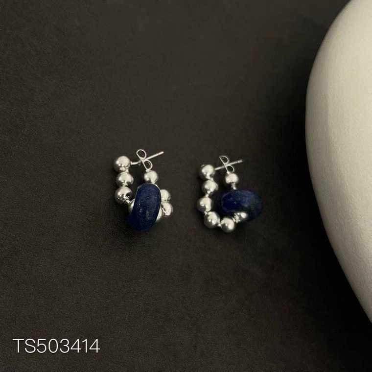 Hoop Earrings With A Natural Bead